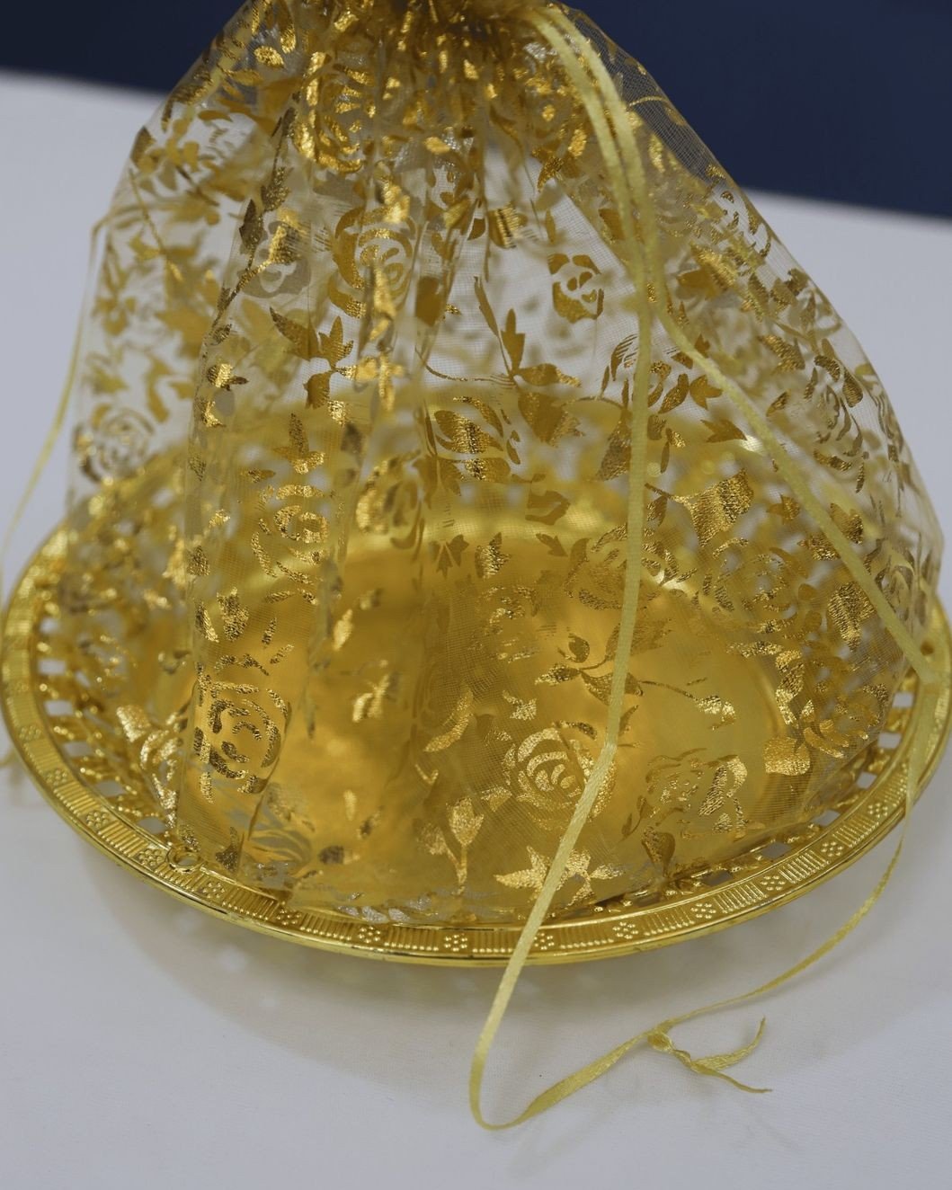 Premium Golden Organza Gift Basket - Image 2