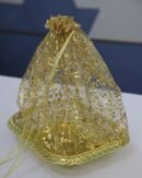 Golden finish decor plate gift basket
