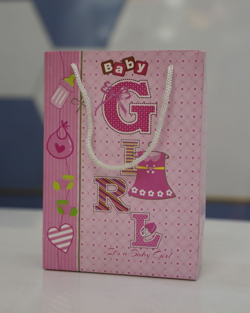 Paper Bag with Baby Girl Print - Image 2