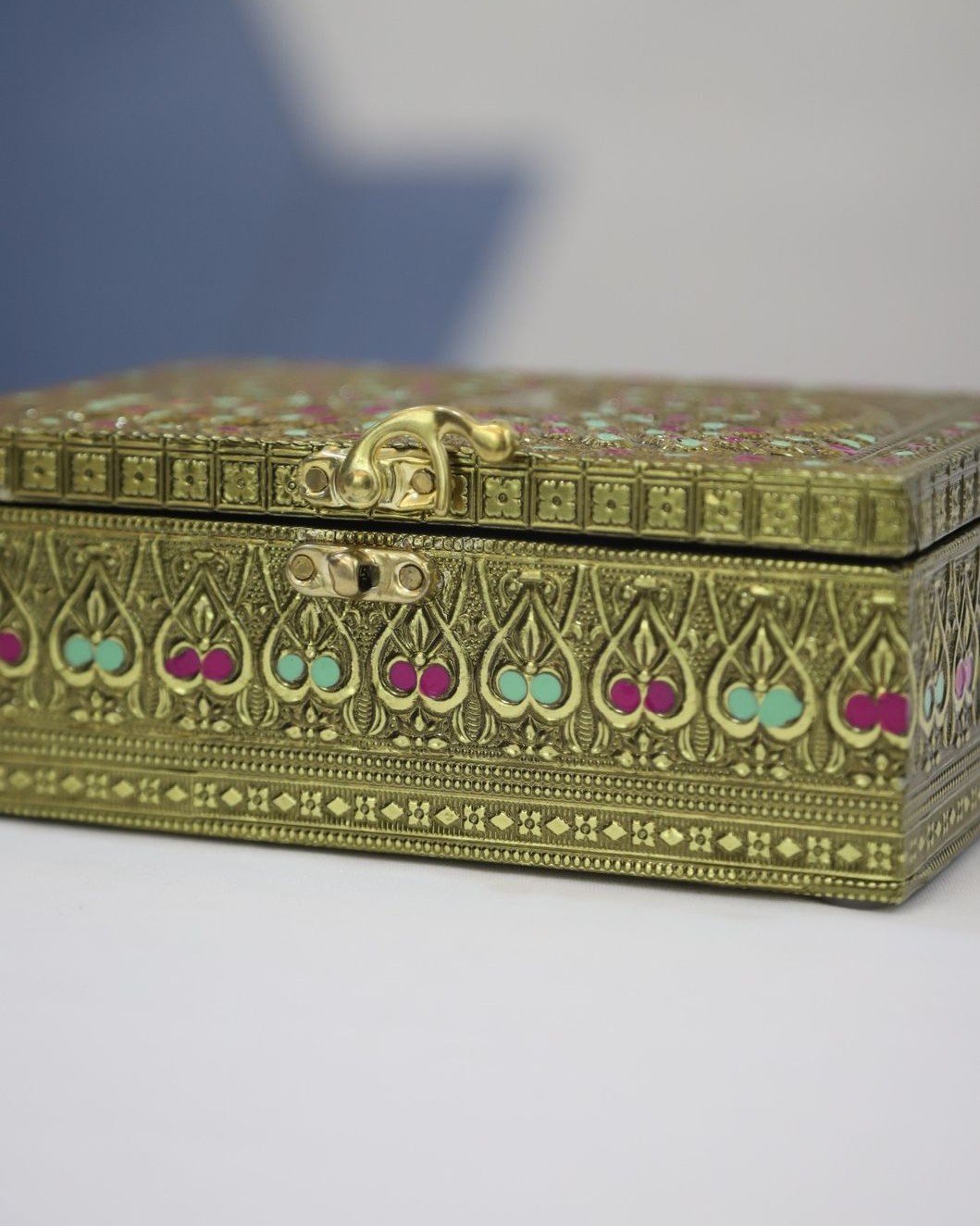 Extra Large kalamkari Peacock Designed Jewel Box - Image 2