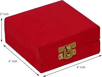 Red velvet Box with German Silver Bowl & spoon - Image 4