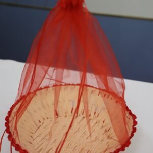 Circle gift hamper basket with net potli cover