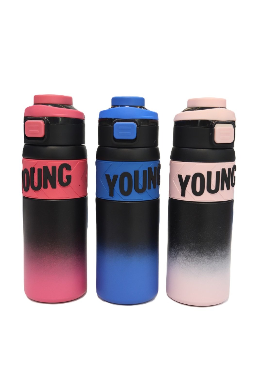 Stainless steel water bottle with sipper with silicon gripper - Image 2