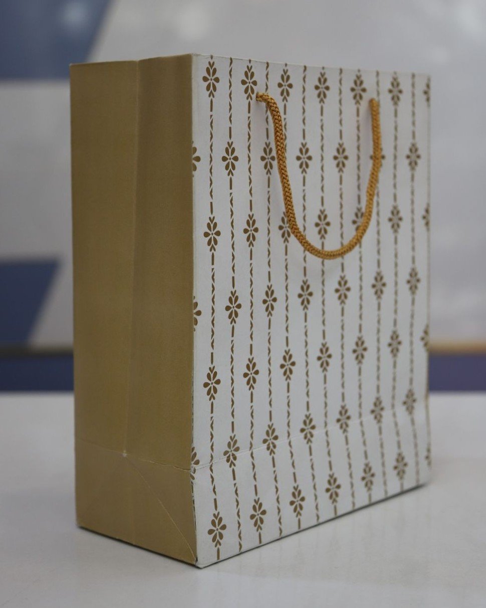 Premium White & Gold Printed Paper Bag - Image 2