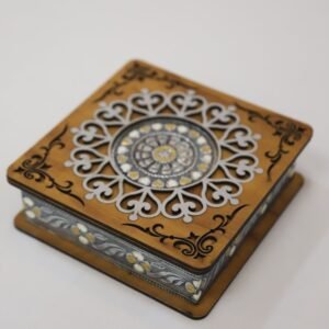 dry fruit box with wooden carvings