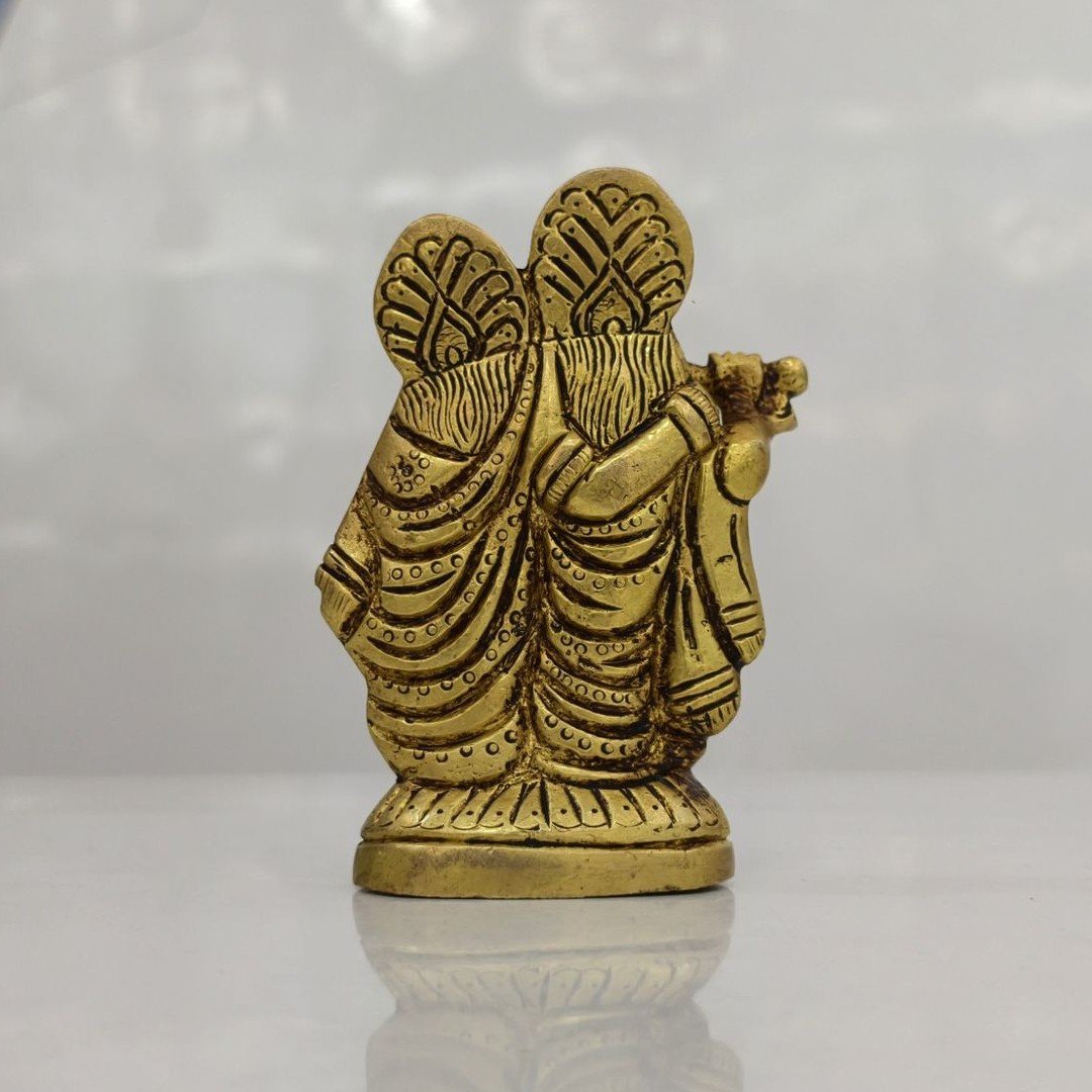 Radha Krishna Brass Idol - Image 4