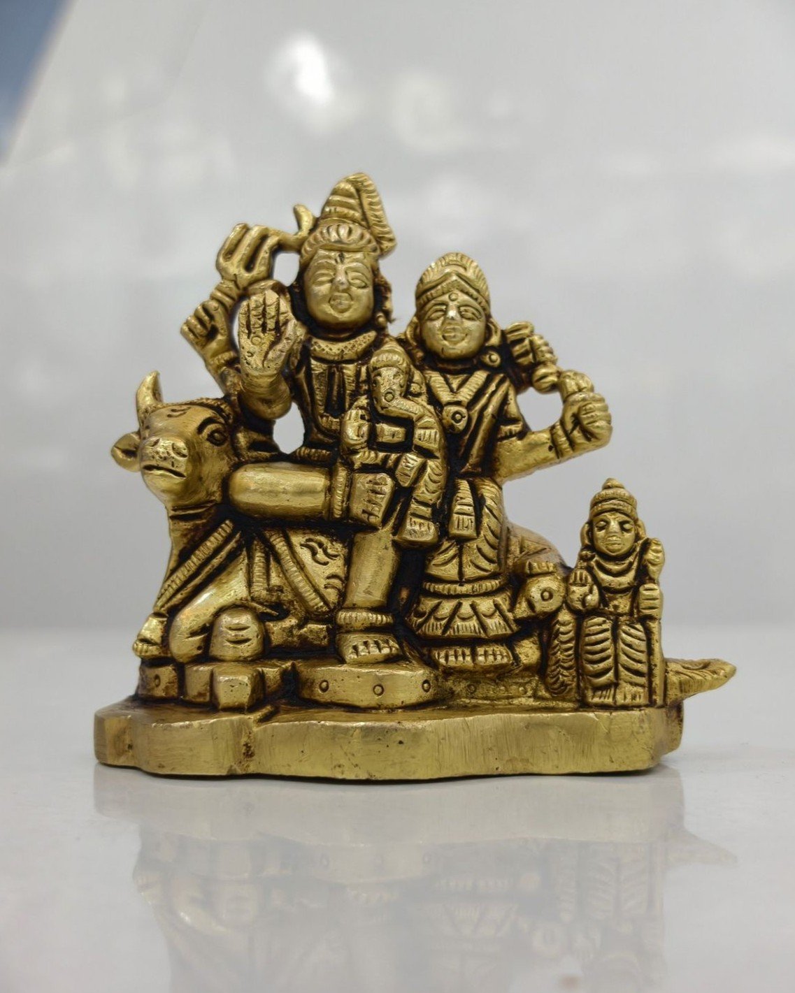 complete Shivan-parvati brass idol