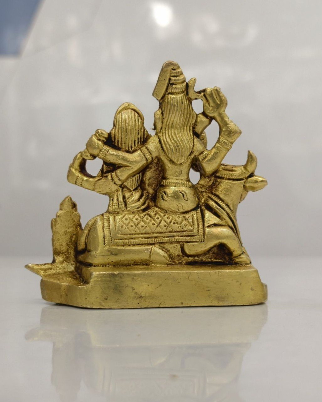 Brass Complete Shivan and Parvathi idol - Image 5