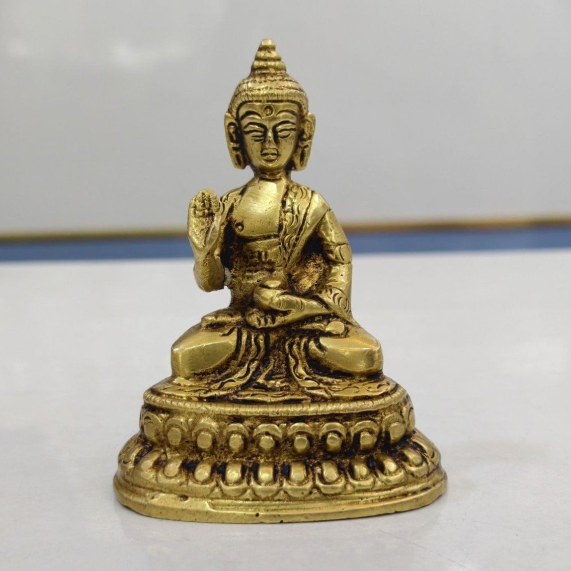 brass buddha statue
