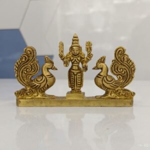 Brass murugar with peacock idol