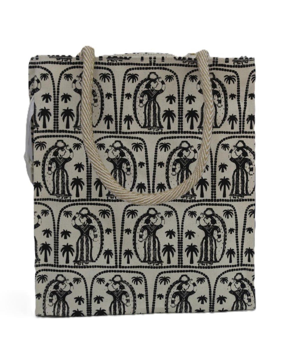 Canvas Bag with Wari Print - Image 2