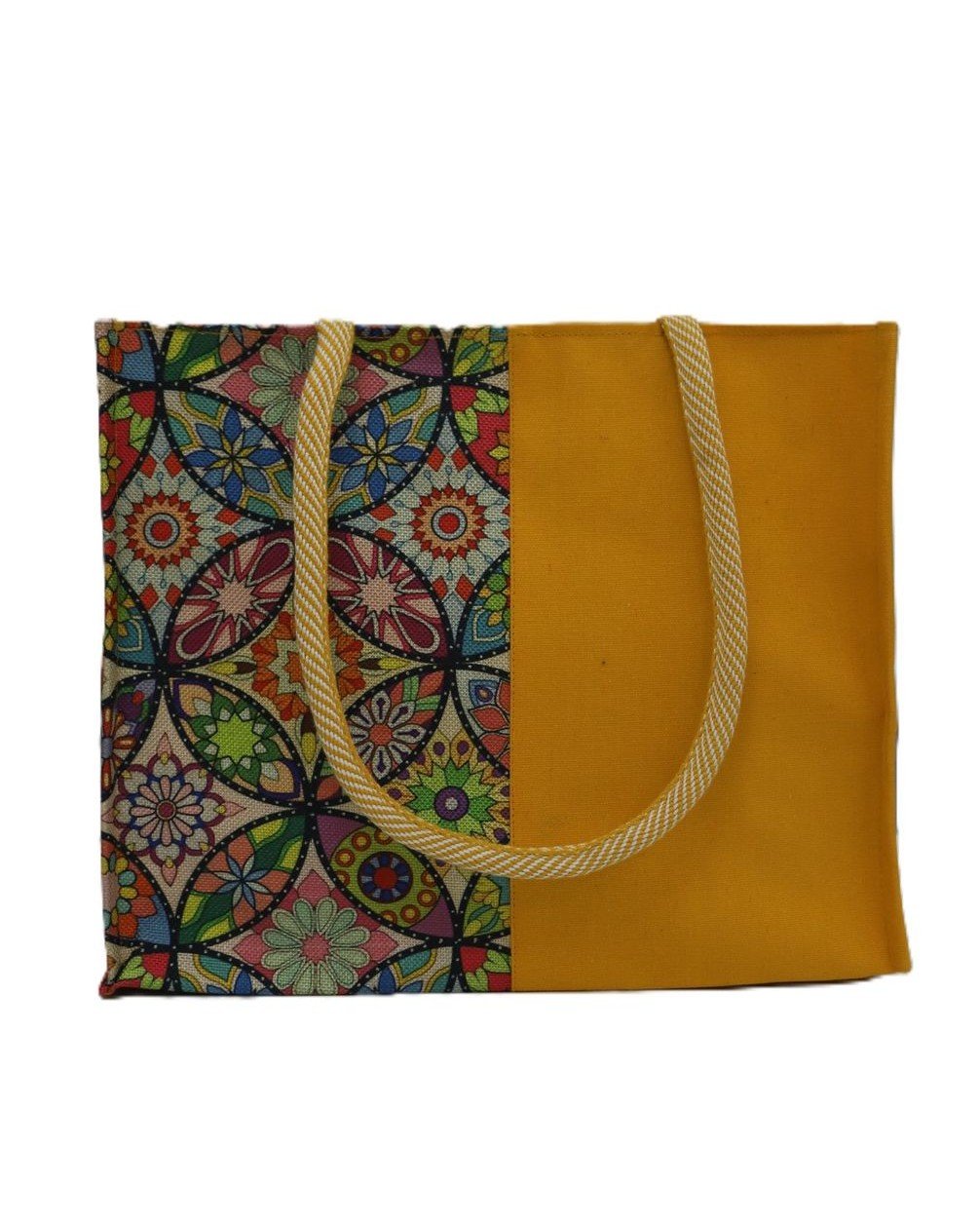 Canvas Handbag with Colorful Prints - Image 2