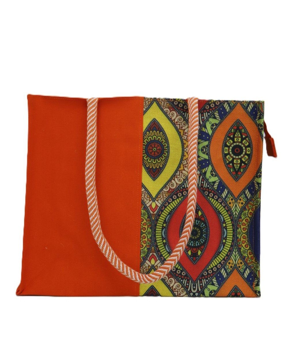 Canvas Handbag with Colorful Prints - Image 3