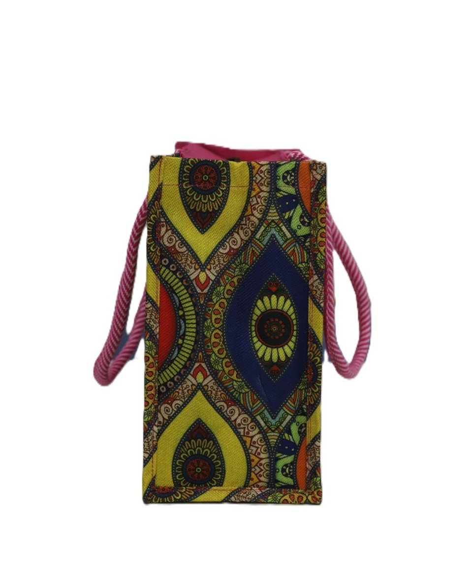 Canvas Handbag with Colorful Prints - Image 5