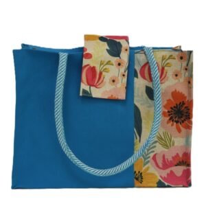 Canvas handbag with colorful designs