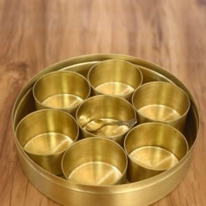 Jumbo brass masala box for kitchenware set