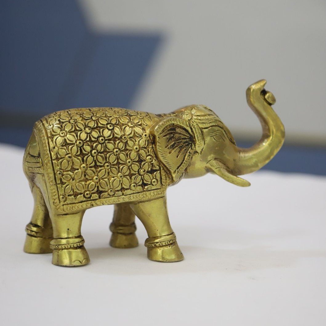 Jumbo Brass Elephant Statue for Showpiece - Image 2