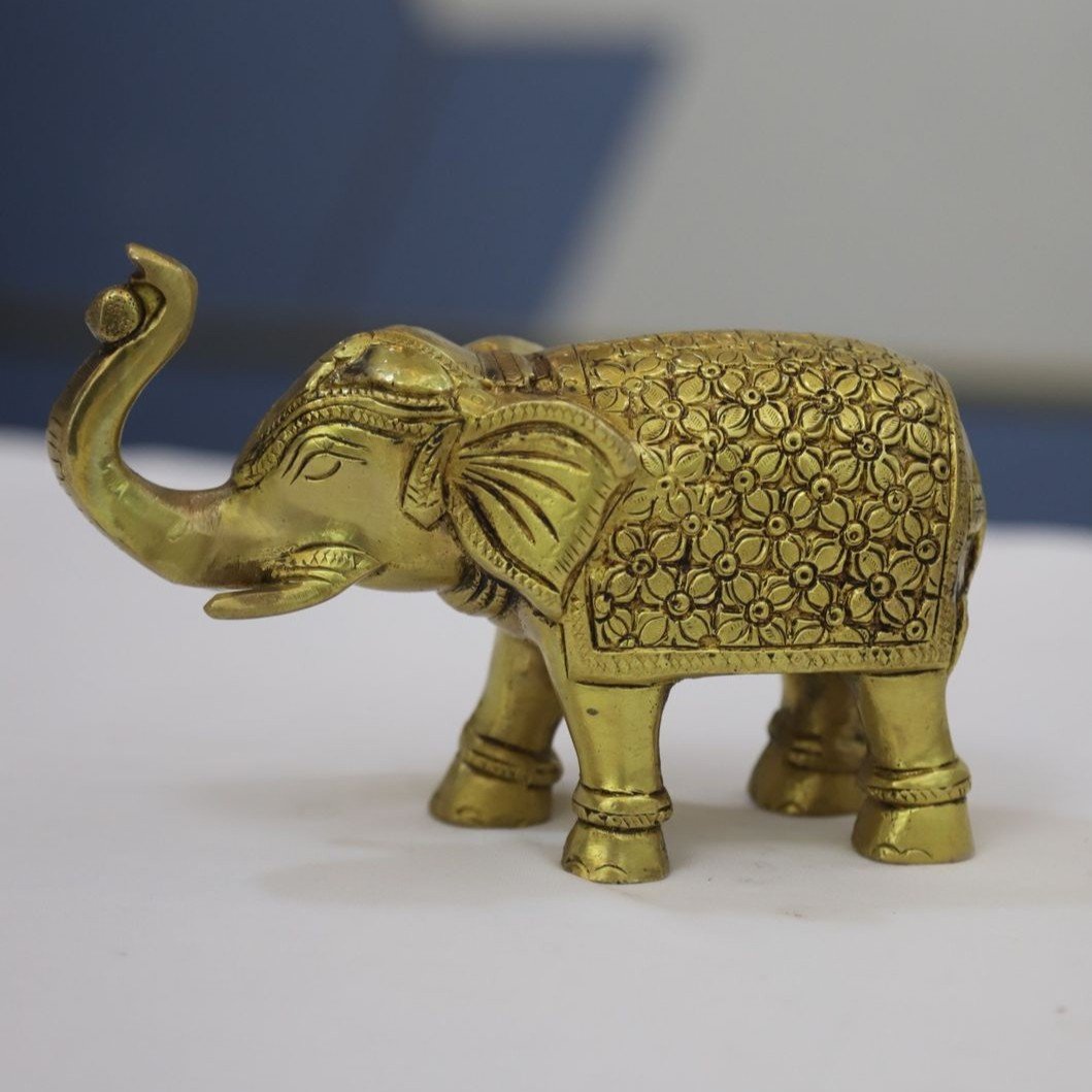 Jumbo Brass Elephant Statue for Showpiece - Image 3
