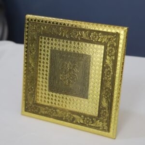 large wooden manai with golden finish