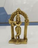 brass krishna idol with arch for puja room