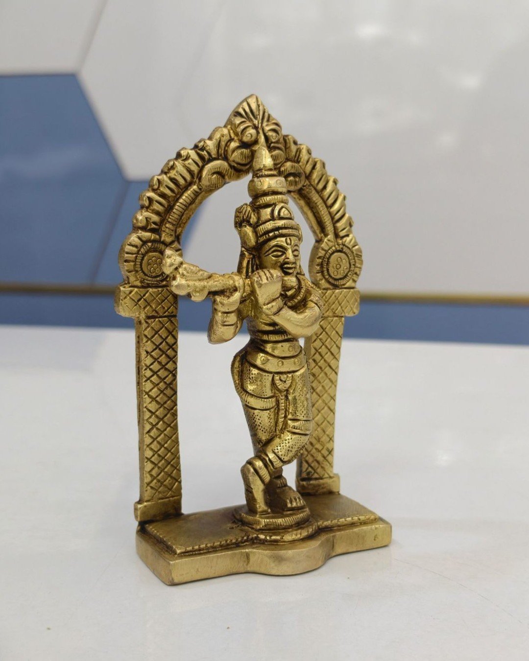 Brass Krishna Idol Medium - Image 2