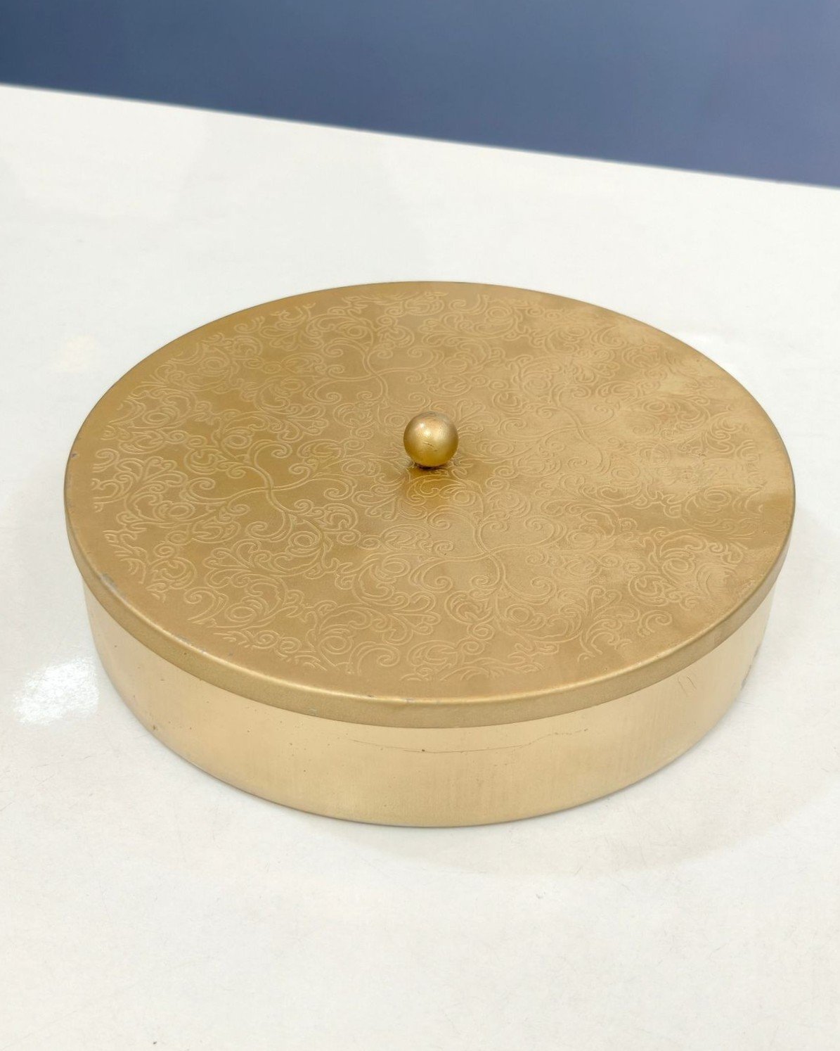 Medium brass coating masala box