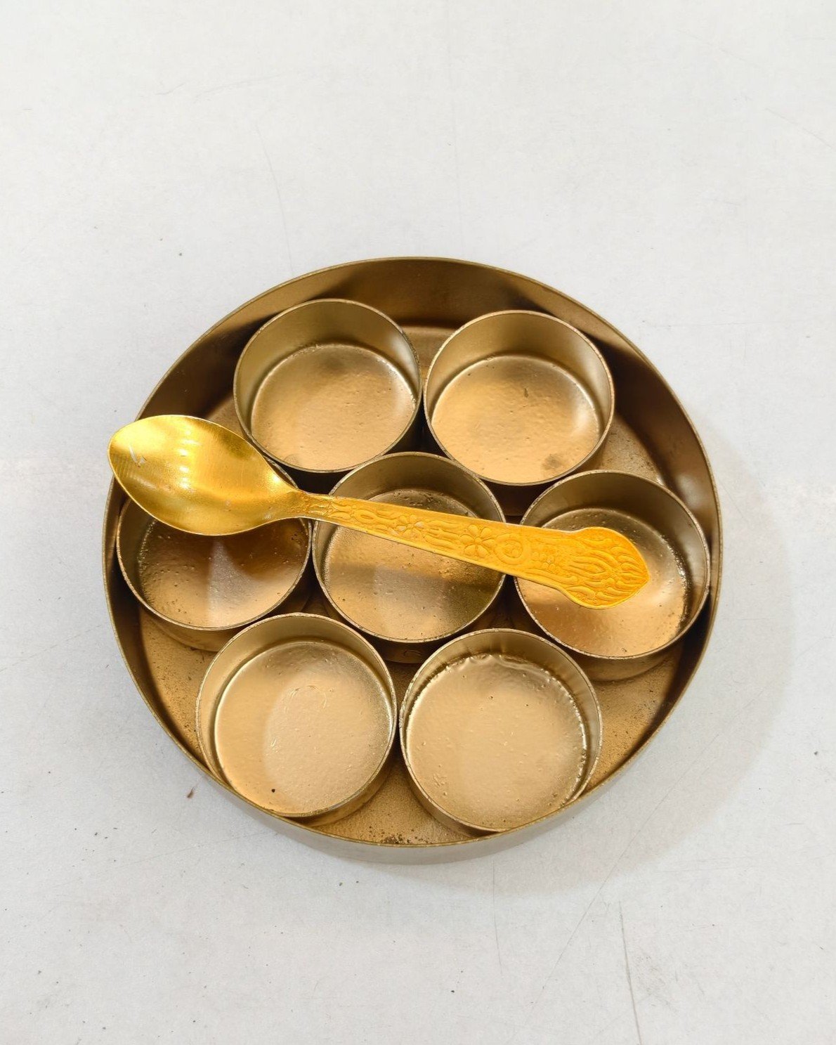 Premium Brass Coating Masala Box 6" - Image 3