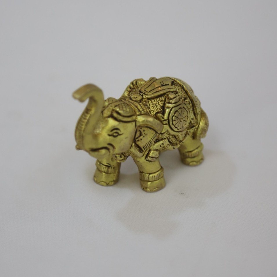 Brass Elephant Statue Medium - Image 2