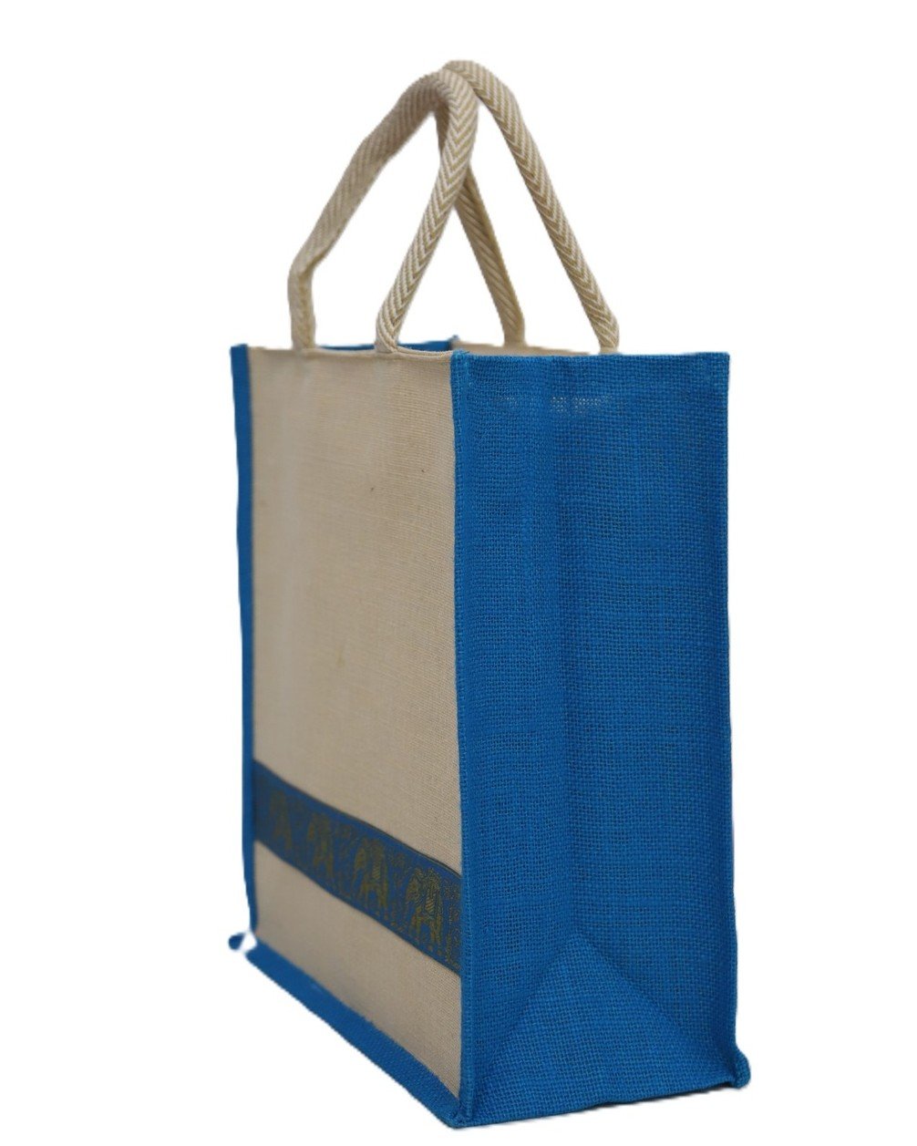 Natural Jute bag with Jari Design - Image 4