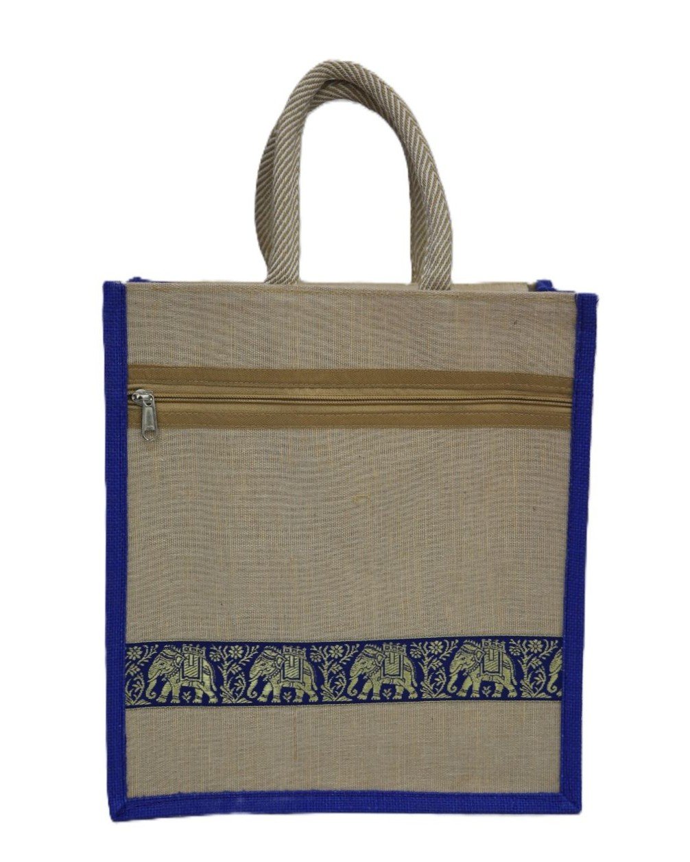 Natural Jute bag with Jari Design - Image 6