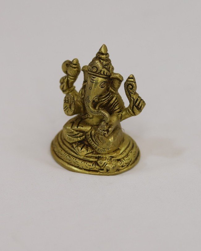 Premium Brass Ganesha Idol 4" - Image 2