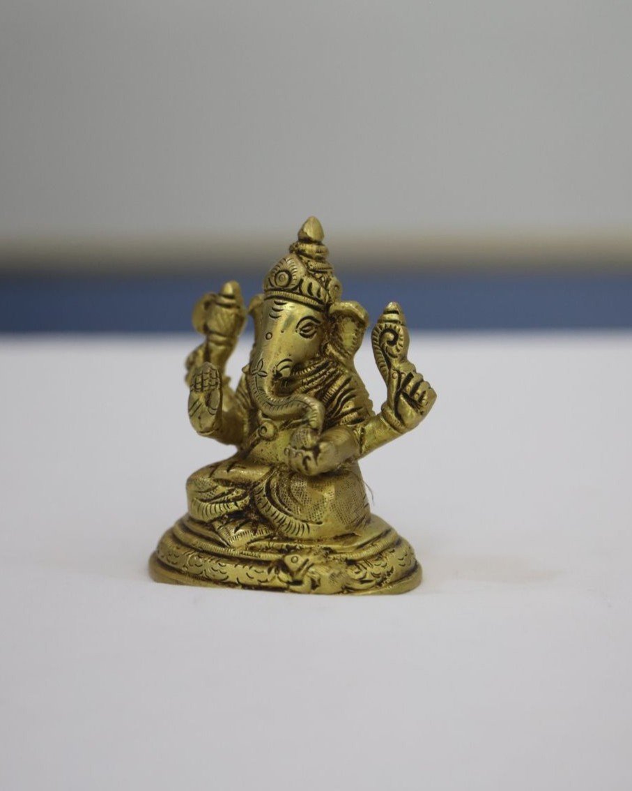 Premium Brass Ganesha Idol 4" - Image 3
