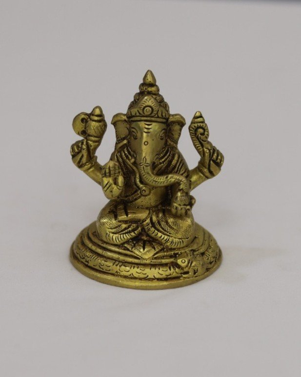 Premium Brass Ganesha Idol 4" - Image 4
