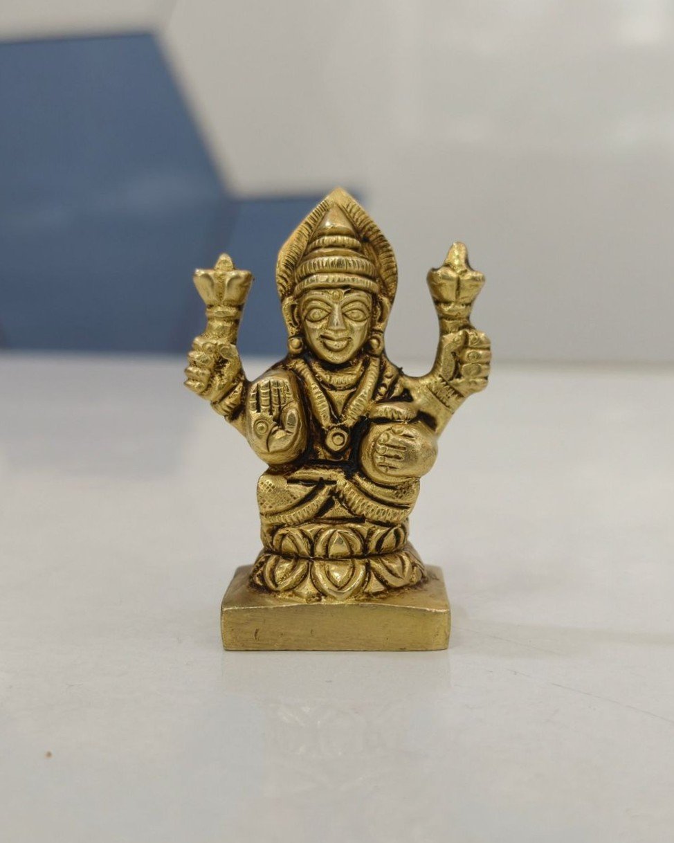 brass lakshmi idol