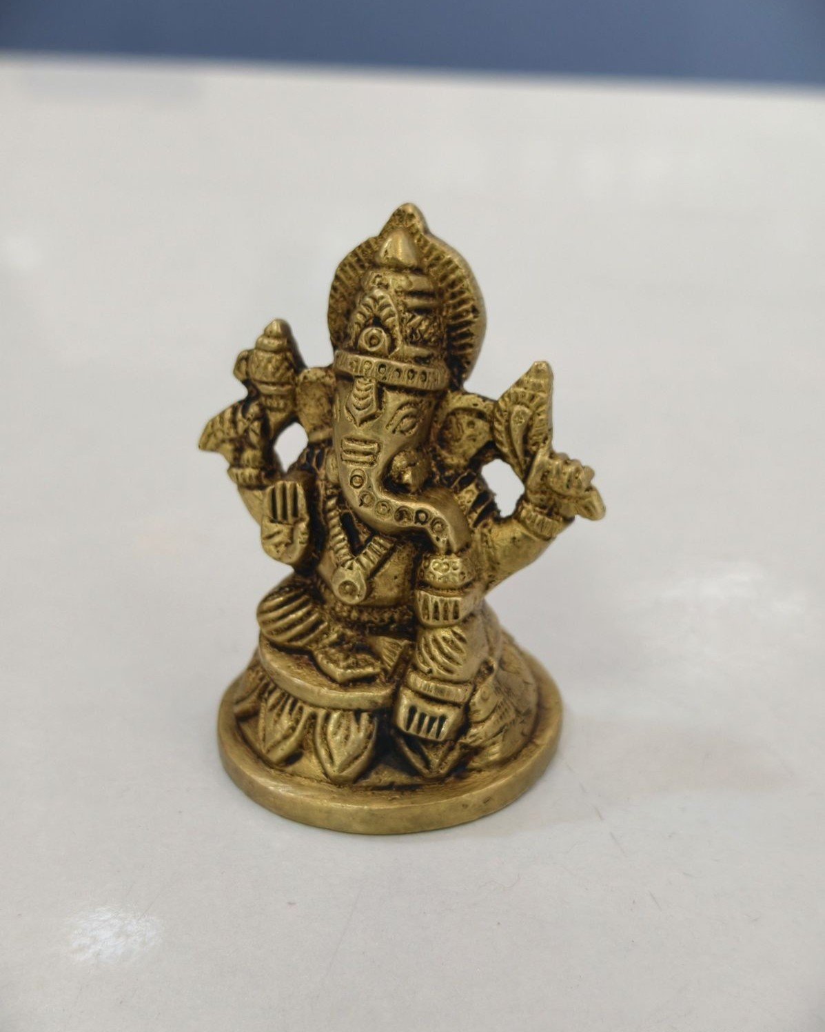 Brass Ganesha idol 3" - Image 3