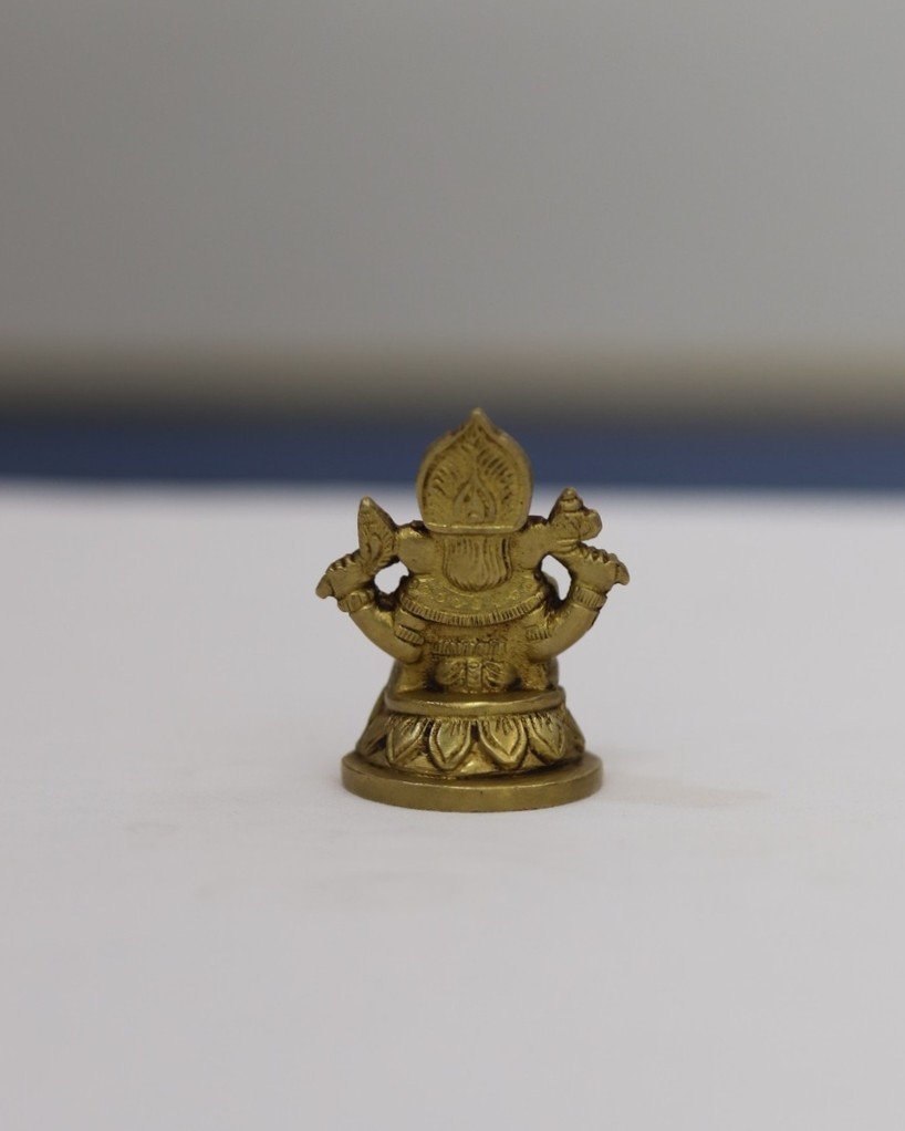 Brass Ganesha idol 3" - Image 4