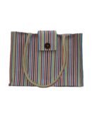 canvas handbag with color stripe design