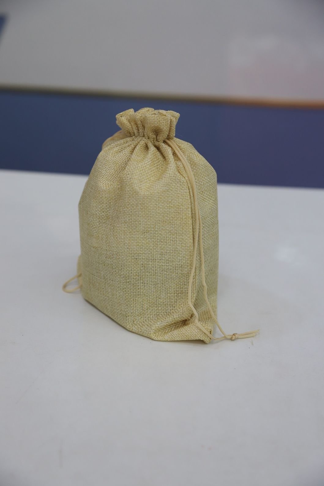 Natural finish Jute Large Potli Bag 9.5" - Image 2