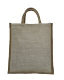 Natural Jute shopping bag with zip closure