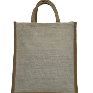 Natural Jute shopping bag with zip closure