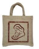 Mom & child printed juco jute gift bag
