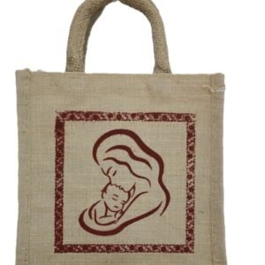 Mom & child printed juco jute gift bag