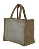 half white Jute gift bag