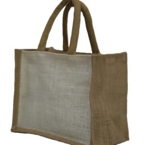 half white Jute gift bag